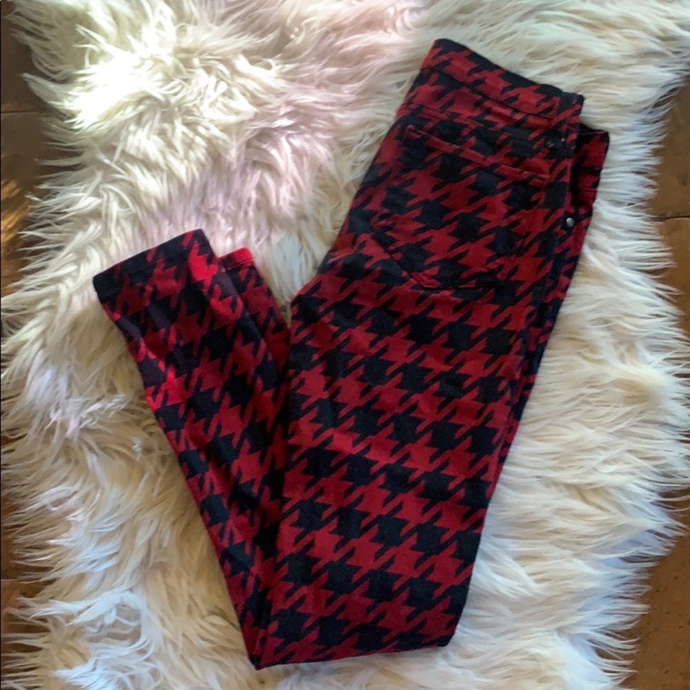 Twelve by Twelve Funky Red Stretch Skinny Pants 27